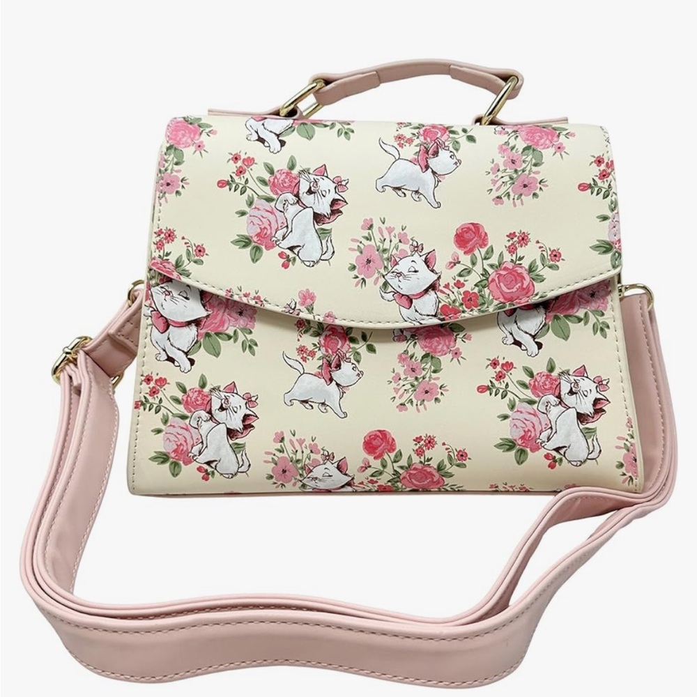 Loungefly Disney The Aristocats Marie Floral Crossbody Satchel Handbag Purse